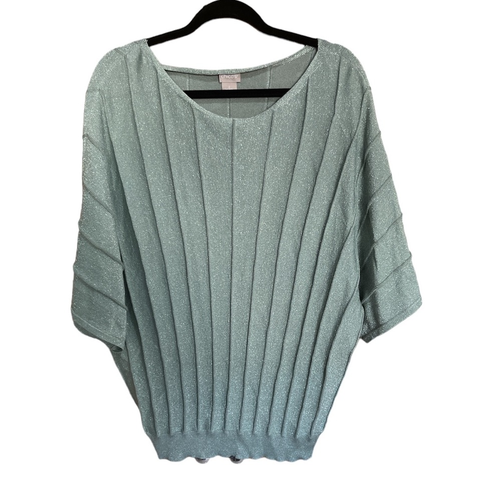 Metallic Mint green (light green) size 2 Chicos sweater